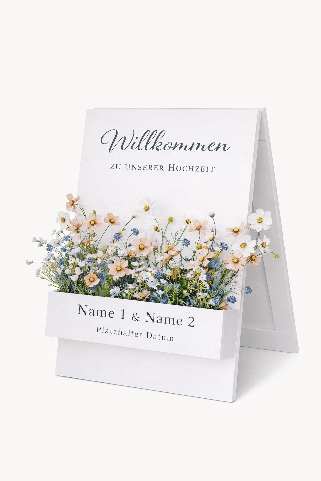 Willkommensschild Blumenkasten